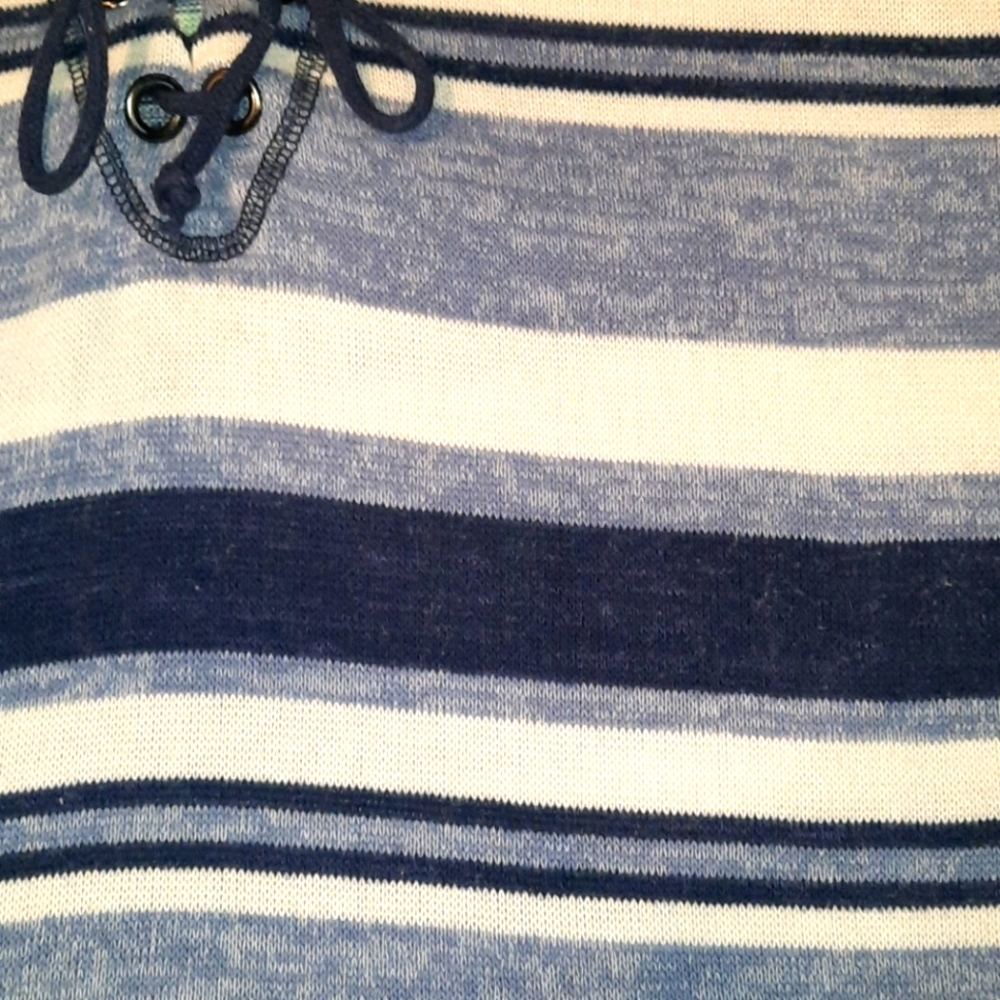 Sunday Blue Striped Hooded Sweatshirt XL - Picture 4 of 5